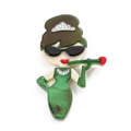 Artistic acrylic brooch featuring an emerald marble pattern in a retro Audrey design - Green