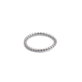 Minimalistischer silberner Perlenring mit kontinuierlichen kleinen Metallkugeln - US 6 / Stahl Stil (KR49213-K)