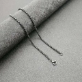 Collana a catena veneziana in acciaio al titanio nero con chiusura a moschettone - Catena Veneziana Nera / 3mm*61cm