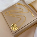 Detail of gold swan heart pendant on beige jewelry box with silk background texture - Double Swan Kissing Style (M202) / Gold