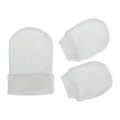 Set berretto e graffi guanti in cotone bianco per neonato in stile minimalista - Bianco puro