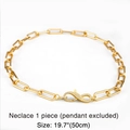 Collier chaîne trombone dorée avec un fermoir symbole infini serti de cristaux brillants - Chaîne à Fermoir Infini