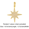 Détail d'un pendentif étoile à huit branches doré serti de zircons cubiques blancs - Pendentif Hexagramme