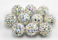 Macro detail of disco clay beads with shimmering AB crystals for DIY jewelry projects - 10mm / AB Aurora Borealis (3)