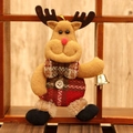 Ciondolo natalizio renna di peluche con vestiti a quadri rossi verdi e campanellino - Bambola Renna in Tessuto Scozzese (B-C03)