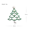 Spilla albero di Natale in smalto verde con strass colorati e stella argentata - Albero con Nove Strass Argento-YNCP7208 Argento