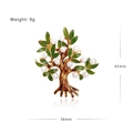 Broche sapin de Noël avec émail vert et perles blanches, taille 38mm x 42mm - Arbre de Vie en Perles Vertes-YNCP6495