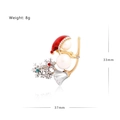 Broche bonhomme de neige de Noël avec perles blanches, chapeau émaillé et strass - Combiné Bonhomme de Neige Corps en Perles-YNCP5765