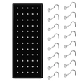 Set of 16 silver stainless steel L-shaped nose studs with black display case - White Hook 60Pcs/Box-1.8mm