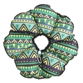 Green and purple bohemian sunflower pattern pet Elizabeth collar with adjustable drawstring - Green Triangle