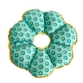 Blue sunflower dog cone collar with carrot pattern and adjustable snap buttons - Green Paw