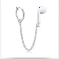 Orecchino anti-smarrimento Style 8 in acciaio al titanio per auricolari con catena in argento - Stile 8 Clip a molla