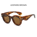 Retro Oversize-Sonnenbrille mit Leopardenmuster, braunen Gläsern und Goldakzenten - Leopard/Braun (LEOPARD/BROWN)