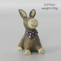 Miniature donkey resin ornament in brown and beige colors with a purple scarf, 3.5x5cm - Donkey with Purple Scarf