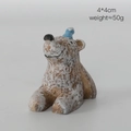Miniature resin brown bear figurine wearing blue party hat for desk decor, 4x4cm size - Bear with Blue Hat