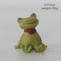 Miniature resin frog figurine with red scarf, staring upward, size 3.5x4cm, 50g weight - Frog (A11-456-16)