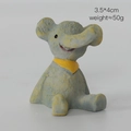 Miniature gray resin elephant figurine with yellow scarf, height 4cm, weighing 50g - Elephant