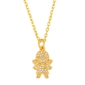 Collana in oro scintillante con ciondolo a bambina con pavé di zirconi bianchi - nkq86 Bambina (Zirconia Bianca)