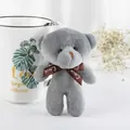 Portachiavi orsetto di peluche grigio con fiocco Love e catena a sfere per borse - Grigio