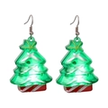 Detailed macro shot of green Christmas tree earrings with star toppers and red base decor - Christmas Tree (Earring)