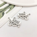 Vintage Silber Weinflaschenanhänger mit WINE Gravur für DIY Schmuckherstellung - Antik Silber Weinregal