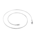 Minimalist silver snake chain necklace with lobster clasp in polished stainless steel - Slim Silver Snake Chain (KN29827-CD) / 450*1.5mm