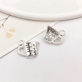Silver measuring cup charms with 1/2 scale detail for medical themed jewelry DIY - Beaker