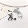Silver stethoscope pendant charms for medical themed DIY bracelets and jewelry - Stethoscope Style 3