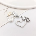 Silver nurse hat heart charms in antique finish made of zinc alloy for DIY jewelry - Heart with Nurse Hat