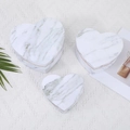 Set di tre scatole regalo a forma di cuore con motivo in marmo bianco su maglia - Set da 3 Pezzi Bianco