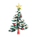 Close-up of sparkling Christmas tree brooch with colorful rhinestones on zinc alloy base - Star and Stripe Pendant