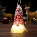 Leuchtender Weihnachtsgnom-Anhänger mit roter HO HO HO Strickmütze und LED-Bart - Stil A (Rot Weiß Schneeflocke HO HO)
