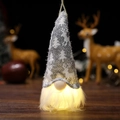 Leuchtendes Weihnachts-Gnom-Ornament mit grauer Strickmütze und warmem LED-Licht - Stil C (Grau Weiß Hirsch Strick)
