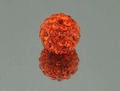 Macro shot of 10mm orange Shamballa pave crystal beads with dual holes for jewelry making - Orange / 6mm
