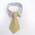 Pet collar with white shirt lapel and yellow tie featuring white star patterns - Yellow Star Pattern (CW 9)