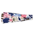 Navy blue and floral print wide yoga headband in elastic knitted fabric for women - Abstract Floral