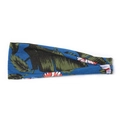 Blue yoga headband with tropical palm leaf print and small floral pattern for women - Blue Palm Leaves