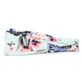 Women's wide knot yoga headband featuring floral print on mint green elastic fabric - Mint Pink Ditsy Floral