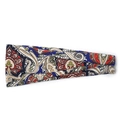 Bohemian paisley print wide headband in navy blue and red elastic knit fabric - Bohemian Paisley