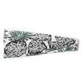 Elastic wide yoga headband featuring fresh white pineapple print design for women - White Pineapple Print