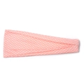 Pink polka dot printed elastic sports headband made of soft cotton for women - Pink White Polka Dot