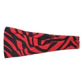Elastic yoga headband featuring a bold red and black zebra print with a wide twisted design - Red Black Zebra