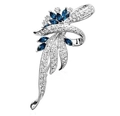 Dettaglio della spilla a fiore argento con pietre blu e cristalli scintillanti - Fiore Di Siliquastro / Argento Blu
