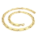 Hip hop style gold rectangle link chain necklace with lobster clasp on white background - Gold Color Necklace 8mm 45cm