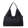 Bolsa de viaje negra impermeable con asas dobles y bolsillo frontal con cremallera - Negro