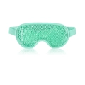 Light green cooling gel bead eye mask with plush backing and adjustable elastic strap - Light Green