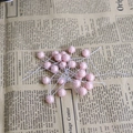 Pink pearl berry stems on wire for DIY crafts and festive holiday gift wrapping - Pearlescent Pink