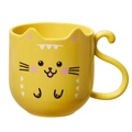 Cute yellow cartoon cat mouthwash cup for children with cat ear rim and tail handle - Yellow Cat Cup