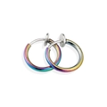Pendientes de clip de acero inoxidable arcoíris para hombre con diseño sin agujero - 8mm / Colorido