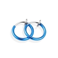 Punk style blue non-pierced spring clip-on hoop earrings made of stainless steel - Blue